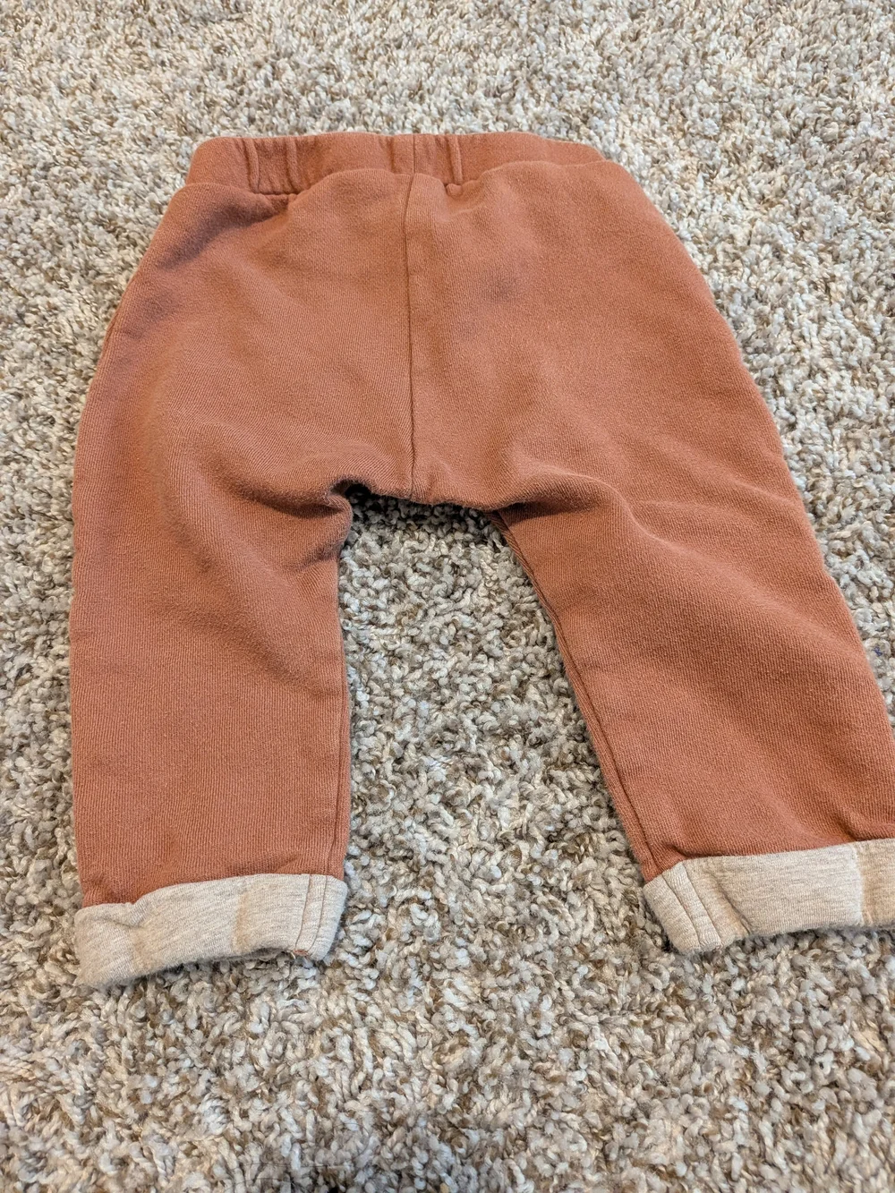 H&M Rust Orange Kids Jogger Pants with Rolled Hems  Organic CottonSize 12 Months